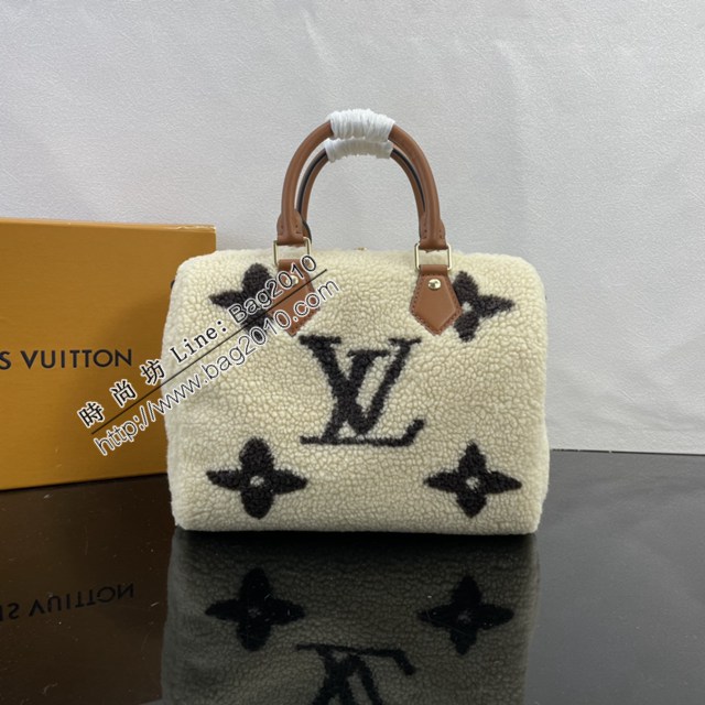 LV路易威登2023专柜新款M23468 羊毛皮革Speedy Bandoulière25手袋 ydh5357